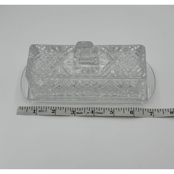 Vintage Crystal Butter Dish with Lid - Picture 5 of 5